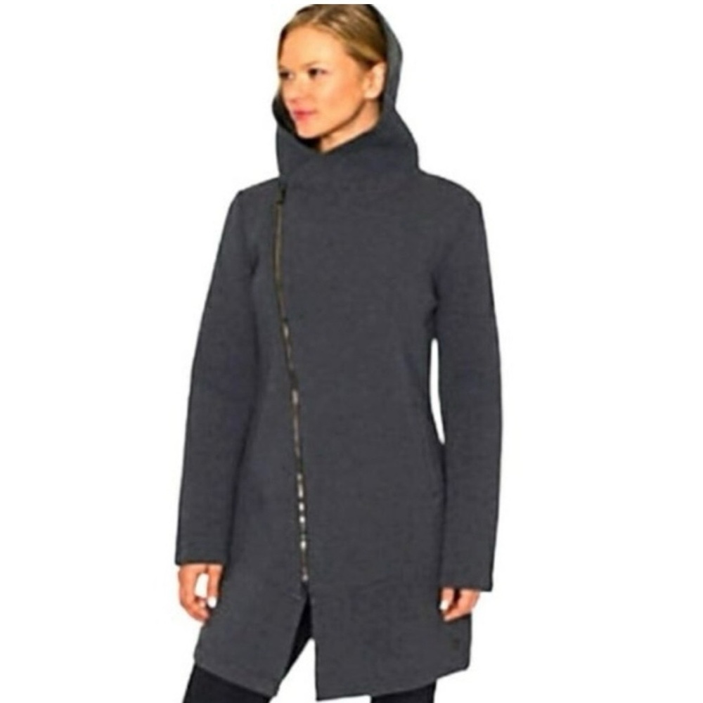 Betsy Johnson Performance Navy Asymmetrical Zip Coat